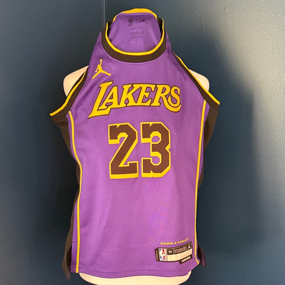 NWOT Jordan Purple and Yellow Lakers #23 Basketball Jersey